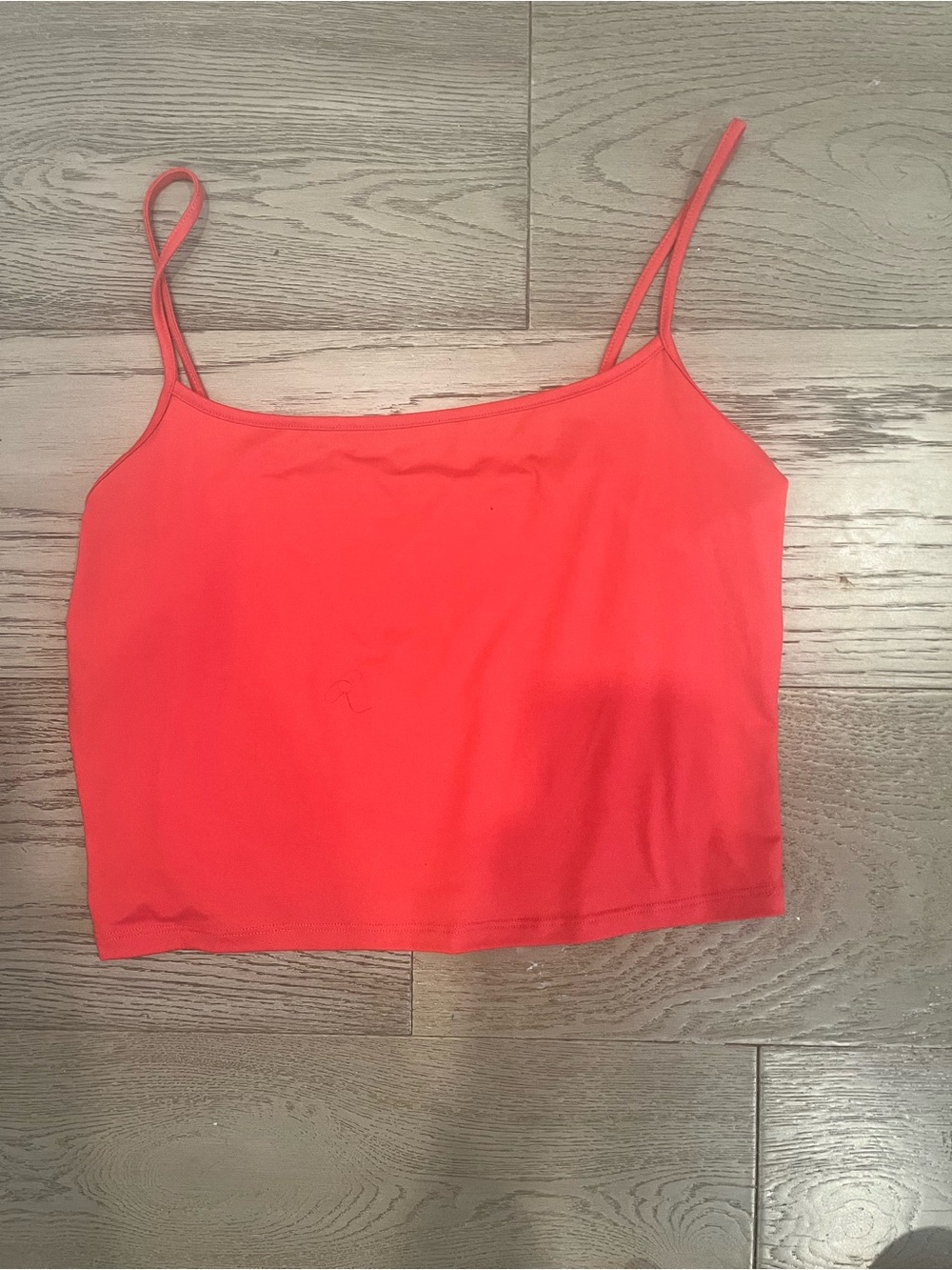 No Boundaries Coral-Red Spaghetti Strap Crop Camisole